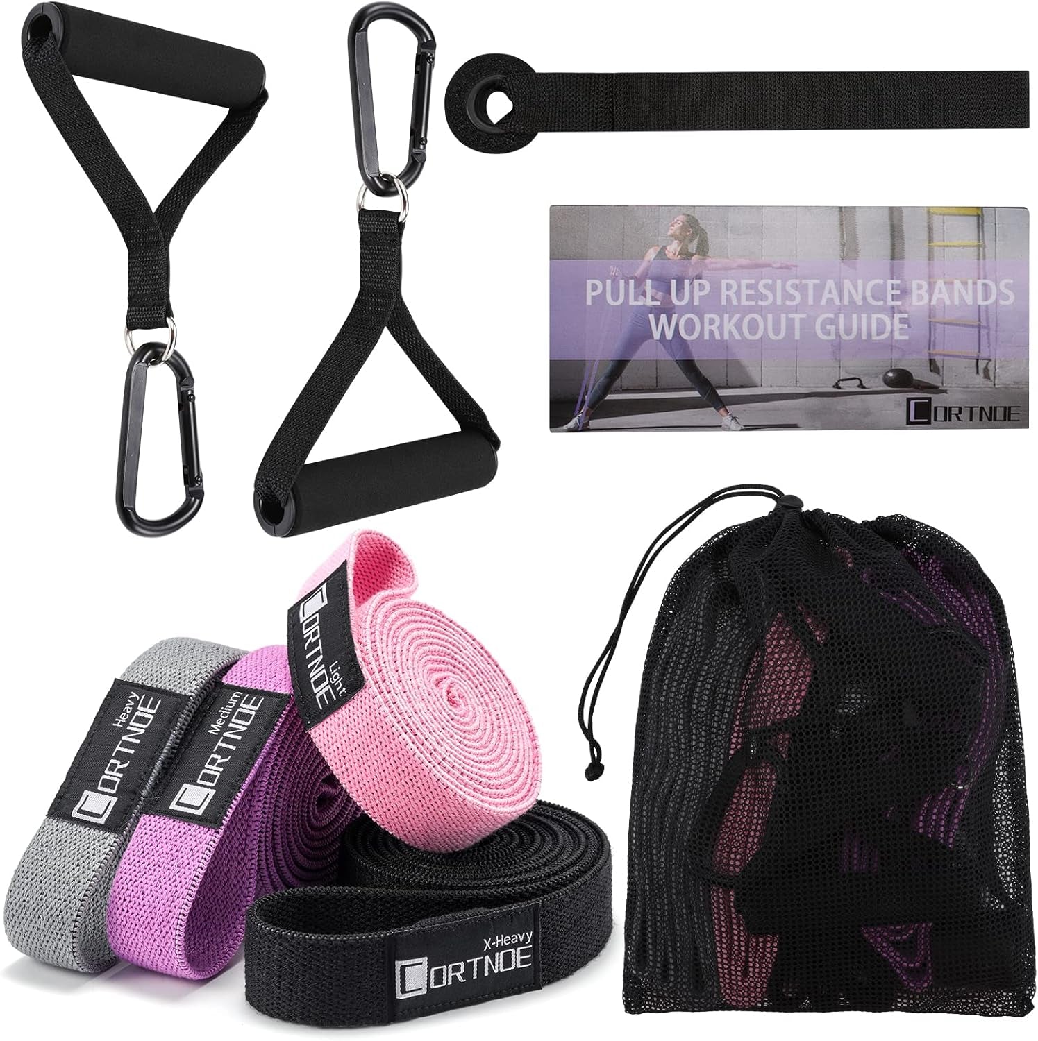 Unisex Adjustable Resistance Bands Set with Comfortable Handles & Door Anchor for Home Workout