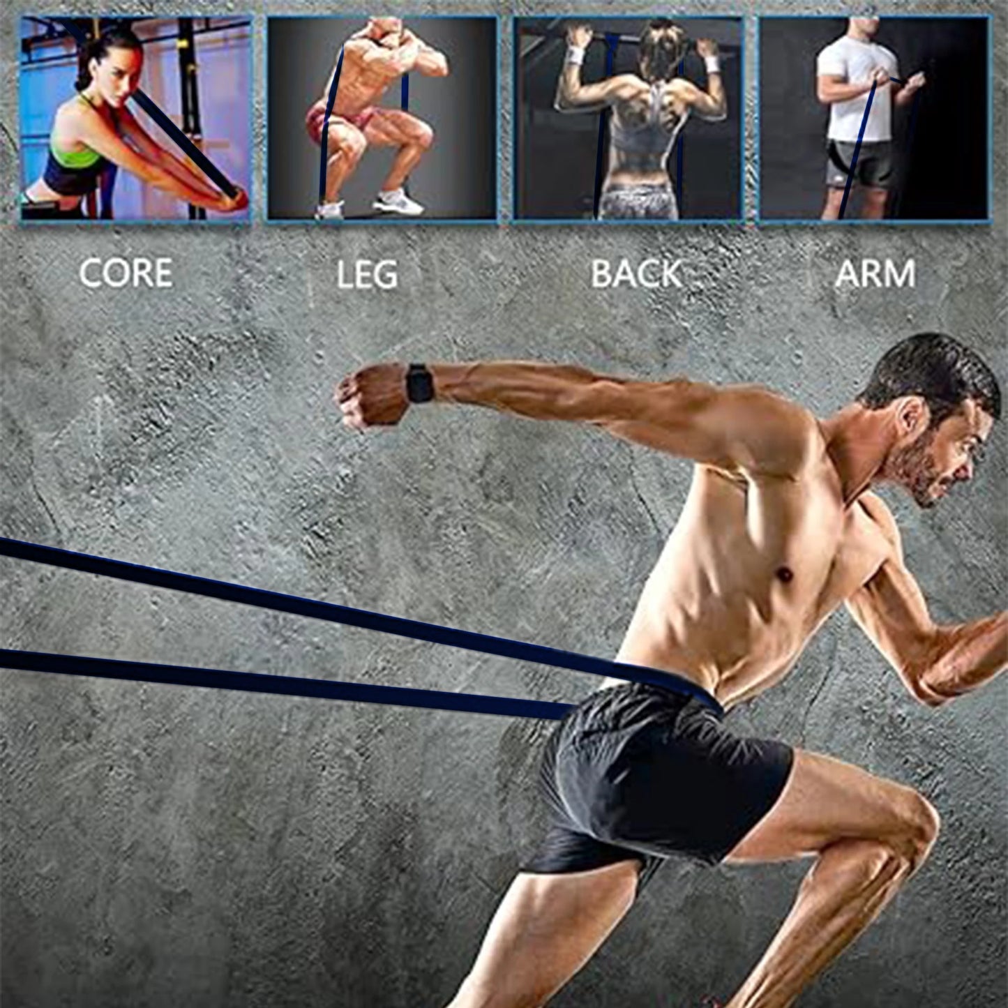 6-Piece Resistance Bands Set for Home & Gym Training
