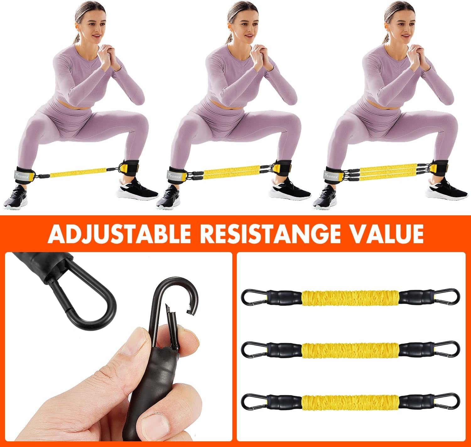 Ankle Resistance Bands with Cuffs – Glutes & Leg Training Set