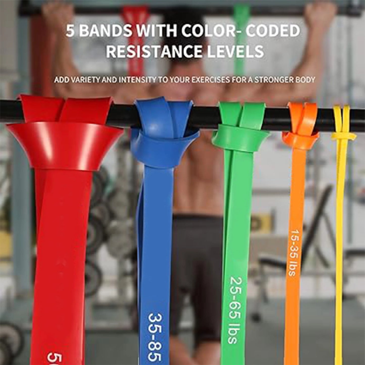 6-Piece Resistance Bands Set for Home & Gym Training