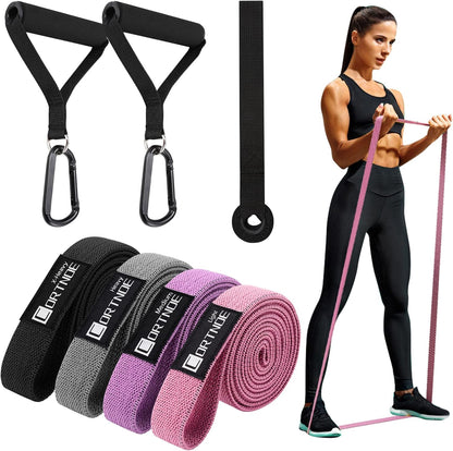 Unisex Adjustable Resistance Bands Set with Comfortable Handles & Door Anchor for Home Workout