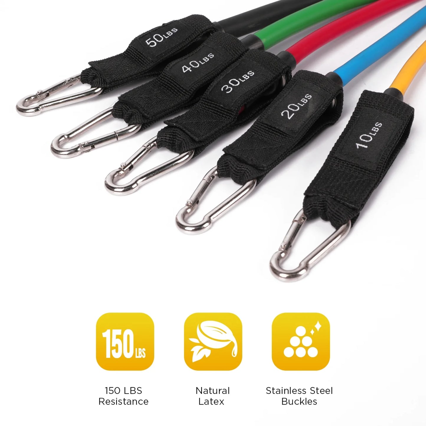 Resistance Bands Set - 150lb Exercise Bands with Door Anchor & Handles for Home Gym Workout
