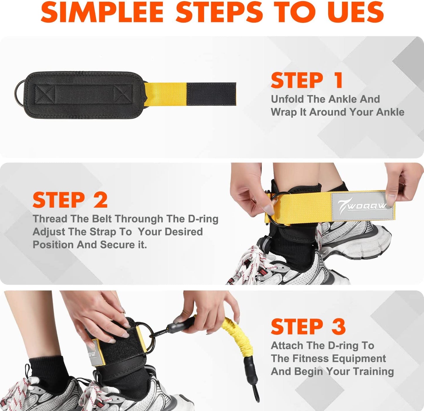 Ankle Resistance Bands with Cuffs – Glutes & Leg Training Set