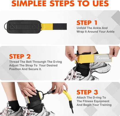 Ankle Resistance Bands with Cuffs – Glutes & Leg Training Set