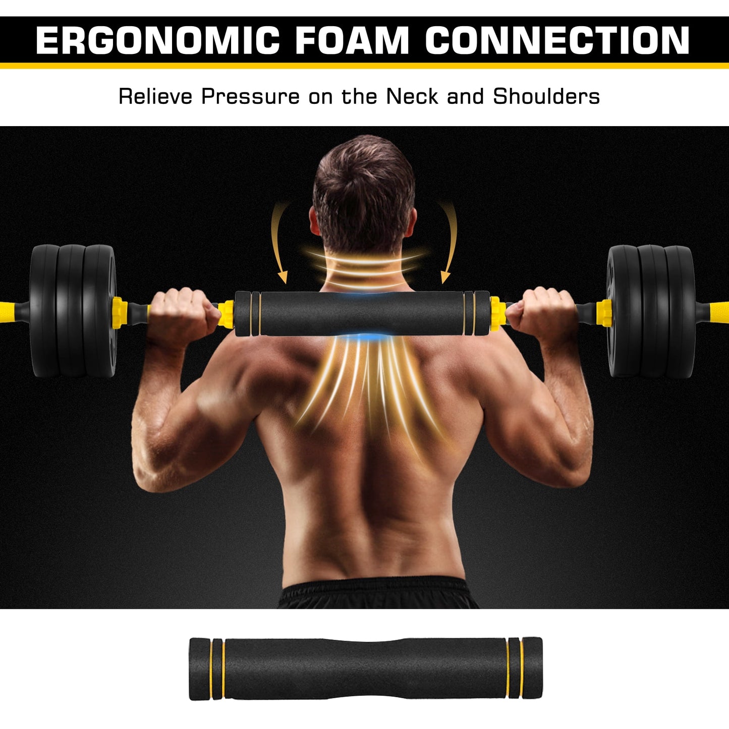 66LB Adjustable Dumbbell & Barbell Set 4-in-1 – Home Gym Strength Training Equipment
