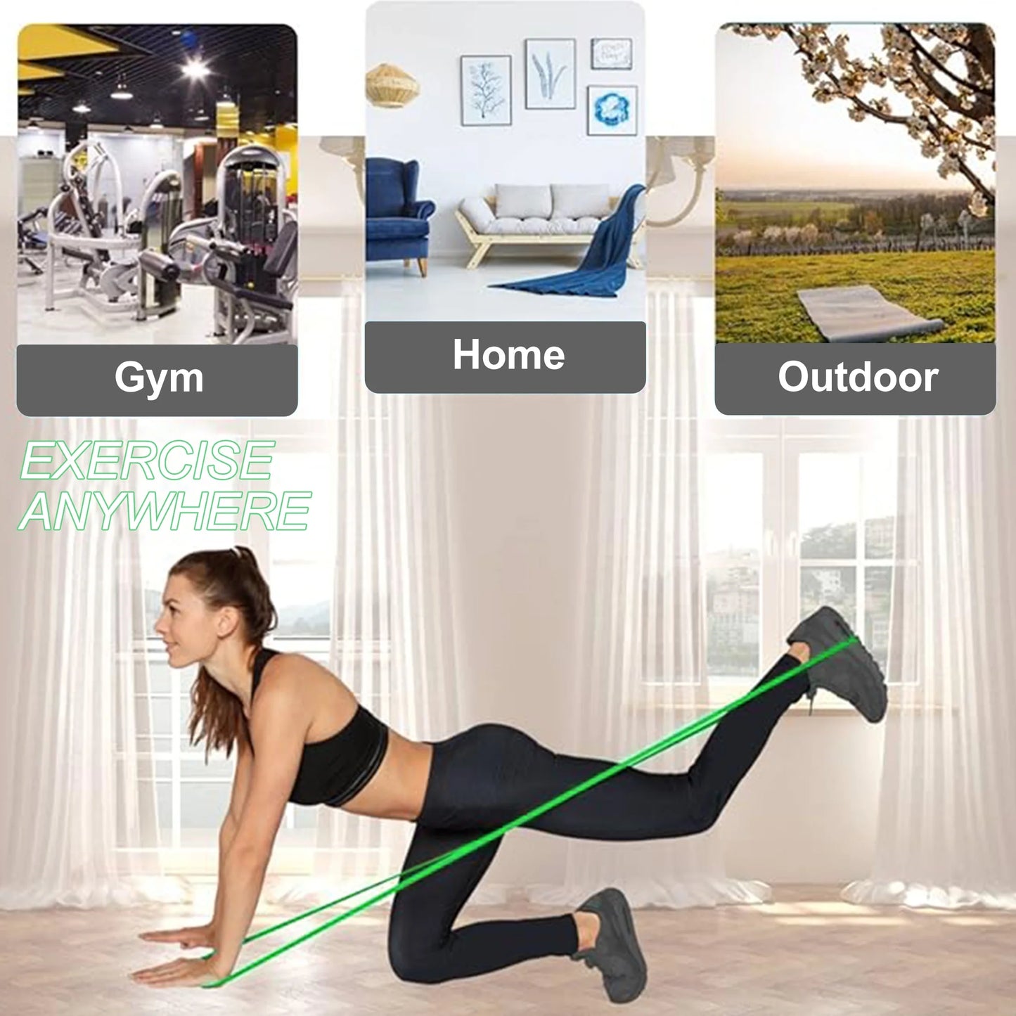 6-Piece Resistance Bands Set for Home & Gym Training