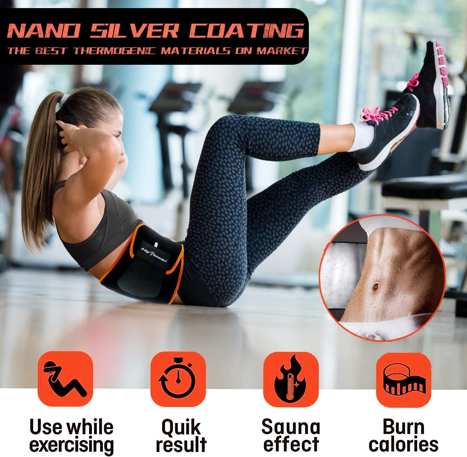 Waist Trimmer Sweat Belt for Women & Men – Adjustable Slimming Belt for Workout & Weight Loss