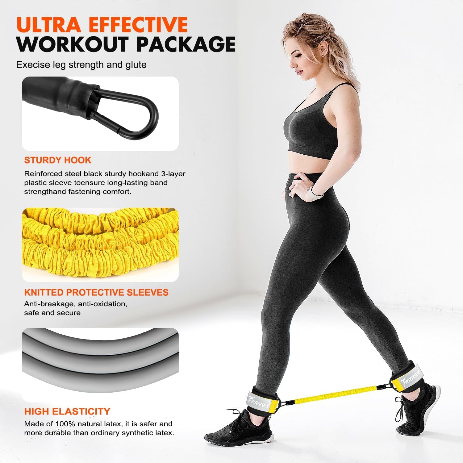 Ankle Resistance Bands with Cuffs – Glutes & Leg Training Set