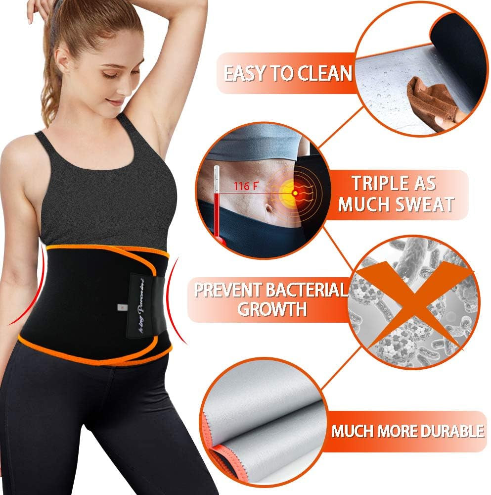 Waist Trimmer Sweat Belt for Women & Men – Adjustable Slimming Belt for Workout & Weight Loss