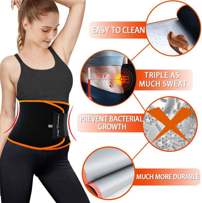 Waist Trimmer Sweat Belt for Women & Men – Adjustable Slimming Belt for Workout & Weight Loss